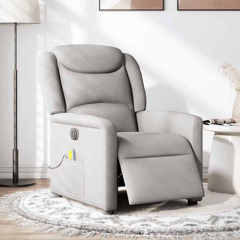 Ingrijire personala si Cosmetice - Sanatate si wellness - Articole wellness - Fotolii de masaj - Fotoliu reclinabil electric pentru masaj Cloud Grey Fabric - Infinity.ro