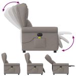 Ingrijire personala si Cosmetice - Sanatate si wellness - Articole wellness - Fotolii de masaj - Fotoliu electric de masaj rabatabil, gri taupe, textil - Infinity.ro