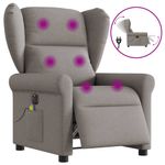 Ingrijire personala si Cosmetice - Sanatate si wellness - Articole wellness - Fotolii de masaj - Fotoliu electric de masaj rabatabil, gri taupe, textil - Infinity.ro