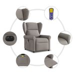 Ingrijire personala si Cosmetice - Sanatate si wellness - Articole wellness - Fotolii de masaj - Fotoliu electric de masaj rabatabil, gri taupe, textil - Infinity.ro
