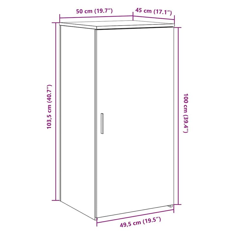 Casa si Gradina - Mobilier - Dulapuri si sifoniere - Dulapuri - Dulap de depozitare stejar sonoma 50x45x103,5 cm lemn prelucrat - Infinity.ro