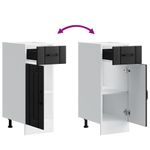 Casa si Gradina - Mobilier - Comode si corpuri - Corpuri bucatarie - Dulap de baza de bucatarie „Lucca” din lemn negru prelucrat, model 1x dulap inferior (1 ușă 1 sertar), mărime 30x46x81.5 cm - Infinity.ro