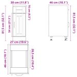 Casa si Gradina - Mobilier - Comode si corpuri - Corpuri bucatarie - Dulap de baza de bucatarie „Lucca” din lemn negru prelucrat, model 1x dulap inferior (1 ușă 1 sertar), mărime 30x46x81.5 cm - Infinity.ro