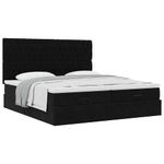 Casa si Gradina - Mobilier - Paturi si accesorii - Paturi - Cadru de pat otoman cu saltele, catifea neagra 180x200cm - Infinity.ro