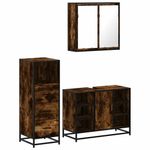 Casa si Gradina - Mobilier - Seturi de mobilier - Seturi baie - Set mobilier de baie, 3 piese, stejar fumuriu, lemn prelucrat - Infinity.ro