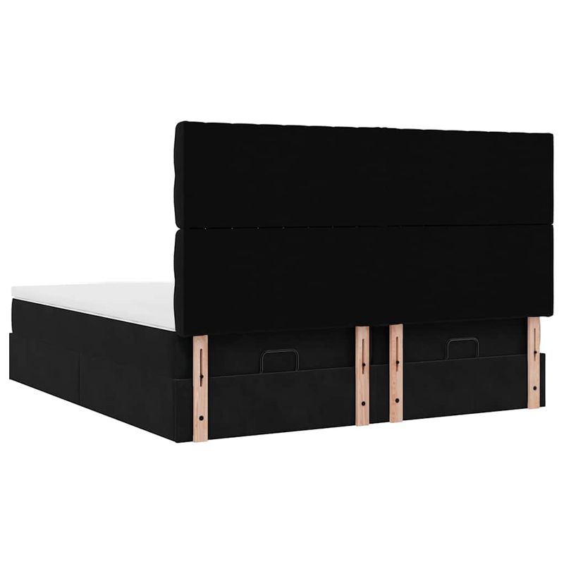 Casa si Gradina - Mobilier - Paturi si accesorii - Paturi - Cadru de pat otoman cu saltele, catifea neagra 180x200cm - Infinity.ro