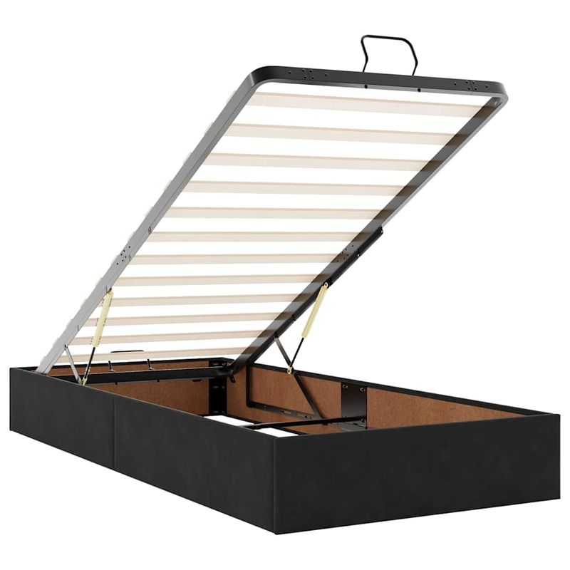 Casa si Gradina - Mobilier - Paturi si accesorii - Paturi - Cadru de pat otoman cu saltele, catifea neagra 180x200cm - Infinity.ro