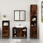 Casa si Gradina - Mobilier - Seturi de mobilier - Seturi baie - Set mobilier de baie, 3 piese, stejar fumuriu, lemn prelucrat - Infinity.ro