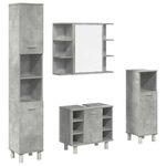 Casa si Gradina - Mobilier - Seturi de mobilier - Seturi baie - Set mobilier de baie, 4 piese, gri beton, lemn compozit - Infinity.ro