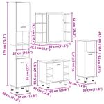 Casa si Gradina - Mobilier - Seturi de mobilier - Seturi baie - Set mobilier de baie, 4 piese, gri beton, lemn compozit - Infinity.ro