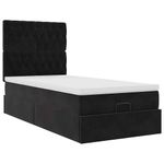 Casa si Gradina - Mobilier - Paturi si accesorii - Paturi - Cadru de pat otoman cu saltele, catifea neagra 80x200cm - Infinity.ro