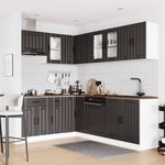 Casa si Gradina - Mobilier - Comode si corpuri - Corpuri bucatarie - Set dulap de bucatarie 11 piese „Lucca” lemn negru prelucrat - Infinity.ro
