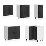 Casa si Gradina - Mobilier - Comode si corpuri - Corpuri bucatarie - Set dulap de bucatarie 11 piese „Lucca” lemn negru prelucrat - Infinity.ro