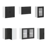Casa si Gradina - Mobilier - Comode si corpuri - Corpuri bucatarie - Set dulap de bucatarie 11 piese „Lucca” lemn negru prelucrat - Infinity.ro