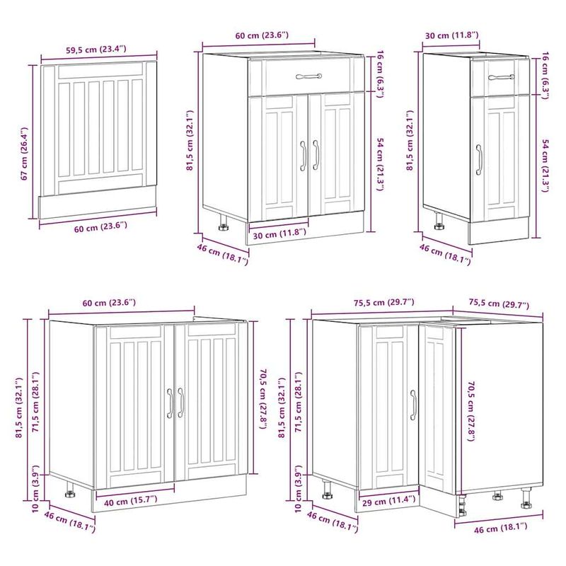 Casa si Gradina - Mobilier - Comode si corpuri - Corpuri bucatarie - Set dulap de bucatarie 11 piese „Lucca” lemn negru prelucrat - Infinity.ro