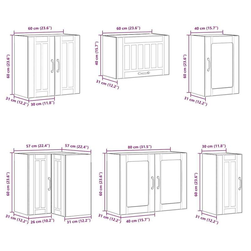 Casa si Gradina - Mobilier - Comode si corpuri - Corpuri bucatarie - Set dulap de bucatarie 11 piese „Lucca” lemn negru prelucrat - Infinity.ro