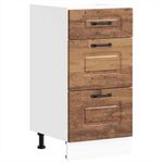 Casa si Gradina - Mobilier - Comode si corpuri - Corpuri bucatarie - Dulap de baza de bucatarie „Kalmar” Lemn vechi lemn prelucrat, model 1x dulap inferior (3 sertare), mărime 40x46x81.5 cm - Infinity.ro