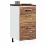 Casa si Gradina - Mobilier - Comode si corpuri - Corpuri bucatarie - Dulap de baza de bucatarie „Kalmar” Lemn vechi lemn prelucrat, model 1x dulap inferior (3 sertare), mărime 40x46x81.5 cm - Infinity.ro