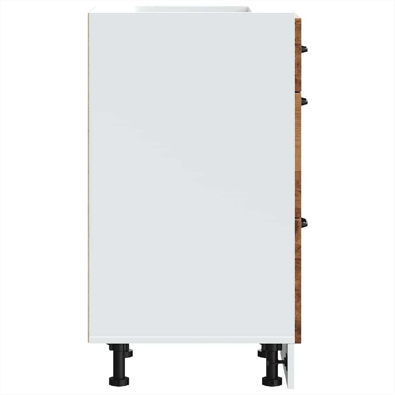 Casa si Gradina - Mobilier - Comode si corpuri - Corpuri bucatarie - Dulap de baza de bucatarie „Kalmar” Lemn vechi lemn prelucrat, model 1x dulap inferior (3 sertare), mărime 40x46x81.5 cm - Infinity.ro