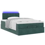 Casa si Gradina - Mobilier - Paturi si accesorii - Paturi - Cadru de pat otoman cu saltea verde inchis 120x200cm catifea - Infinity.ro