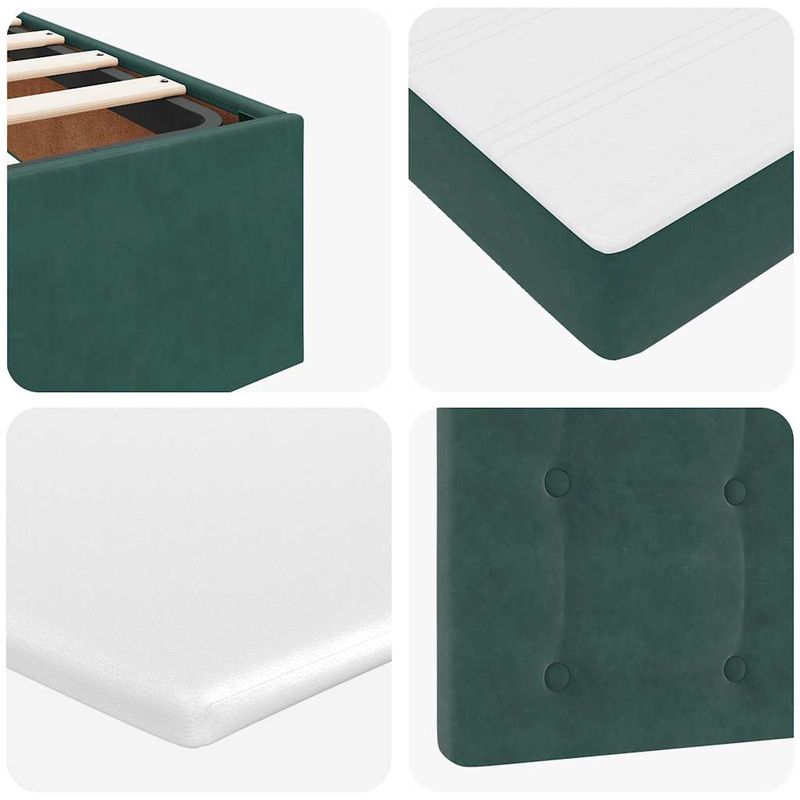 Casa si Gradina - Mobilier - Paturi si accesorii - Paturi - Cadru de pat otoman cu saltea verde inchis 120x200cm catifea - Infinity.ro