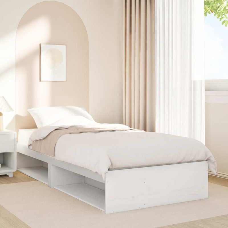 Casa si Gradina - Mobilier - Paturi si accesorii - Paturi - Pat de zi fara saltea alb 75x190 cm lemn masiv de pin - Infinity.ro