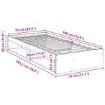 Casa si Gradina - Mobilier - Paturi si accesorii - Paturi - Pat de zi fara saltea alb 75x190 cm lemn masiv de pin - Infinity.ro