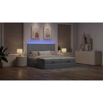 Casa si Gradina - Mobilier - Paturi si accesorii - Paturi - Cadru de pat otoman cu saltele Gri deschis 180x200cm Material - Infinity.ro