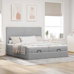 Casa si Gradina - Mobilier - Paturi si accesorii - Paturi - Cadru de pat otoman cu saltele Gri deschis 180x200cm Material - Infinity.ro