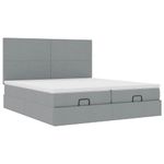 Casa si Gradina - Mobilier - Paturi si accesorii - Paturi - Cadru de pat otoman cu saltele Gri deschis 180x200cm Material - Infinity.ro