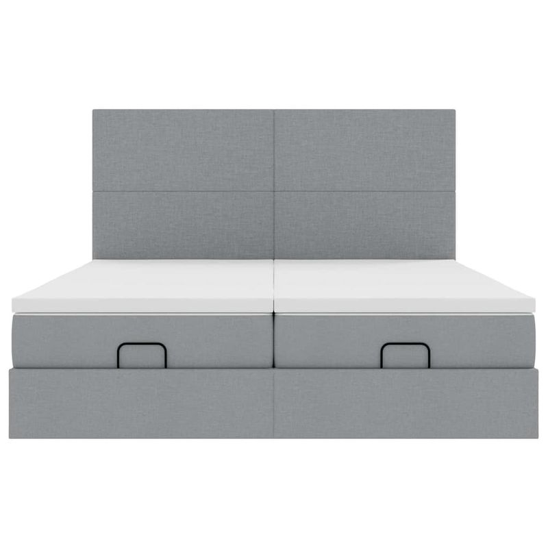 Casa si Gradina - Mobilier - Paturi si accesorii - Paturi - Cadru de pat otoman cu saltele Gri deschis 180x200cm Material - Infinity.ro