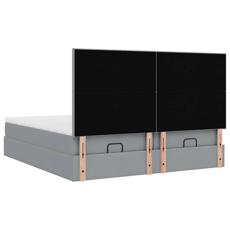 Casa si Gradina - Mobilier - Paturi si accesorii - Paturi - Cadru de pat otoman cu saltele Gri deschis 180x200cm Material - Infinity.ro