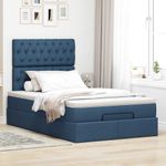 Casa si Gradina - Mobilier - Paturi si accesorii - Paturi - Cadru de pat otoman cu saltea tesatura albastra 120x200cm - Infinity.ro