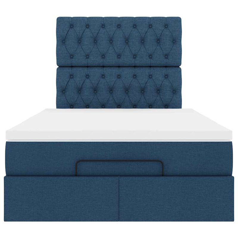Casa si Gradina - Mobilier - Paturi si accesorii - Paturi - Cadru de pat otoman cu saltea tesatura albastra 120x200cm - Infinity.ro