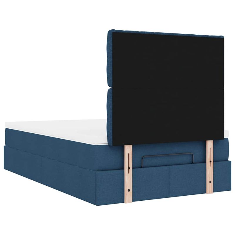 Casa si Gradina - Mobilier - Paturi si accesorii - Paturi - Cadru de pat otoman cu saltea tesatura albastra 120x200cm - Infinity.ro