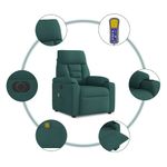 Ingrijire personala si Cosmetice - Sanatate si wellness - Articole wellness - Fotolii de masaj - Fotoliu electric de masaj rabatabil, verde inchis, textil - Infinity.ro