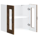 Casa si Gradina - Mobilier - Comode si corpuri - Corpuri bucatarie - Dulap de bucatarie cu usa din sticla "Kalmar" stejar afumat, model 1x dulap de perete din sticlă (2 uși), mărime 60x31x60 cm - Infinity.ro