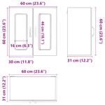 Casa si Gradina - Mobilier - Comode si corpuri - Corpuri bucatarie - Dulap de bucatarie cu usa din sticla "Kalmar" stejar afumat, model 1x dulap de perete din sticlă (2 uși), mărime 60x31x60 cm - Infinity.ro