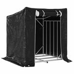 Casa si Gradina - Termice - Sobe, Seminee si accesorii - Accesorii seminee si sobe - Raft pentru lemn de foc cu capac de ploaie otel galvanizat, mărime 100.5x100.5x110.5 cm - Infinity.ro