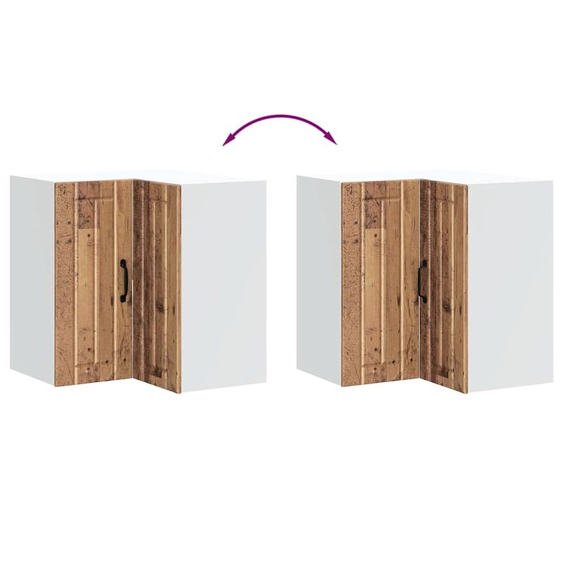 Casa si Gradina - Mobilier - Comode si corpuri - Corpuri bucatarie - Dulap de colt de bucatarie „Lucca” Lemn vechi lemn prelucrat - Infinity.ro