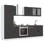 Casa si Gradina - Mobilier - Comode si corpuri - Corpuri bucatarie - Set dulap de bucatarie 8 piese „Kalmar” lemn negru prelucrat - Infinity.ro
