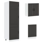 Casa si Gradina - Mobilier - Comode si corpuri - Corpuri bucatarie - Set dulap de bucatarie 8 piese „Kalmar” lemn negru prelucrat - Infinity.ro