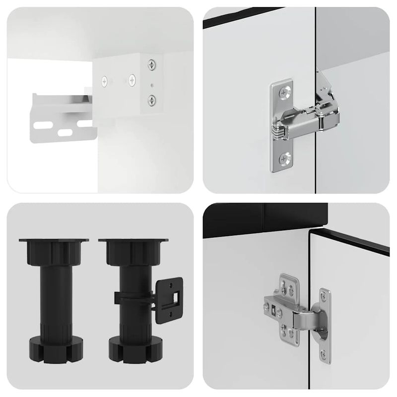 Casa si Gradina - Mobilier - Comode si corpuri - Corpuri bucatarie - Set dulap de bucatarie 8 piese „Kalmar” lemn negru prelucrat - Infinity.ro