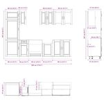 Casa si Gradina - Mobilier - Comode si corpuri - Corpuri bucatarie - Set dulap de bucatarie 8 piese „Kalmar” lemn negru prelucrat - Infinity.ro