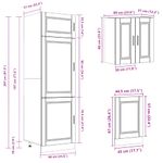 Casa si Gradina - Mobilier - Comode si corpuri - Corpuri bucatarie - Set dulap de bucatarie 8 piese „Kalmar” lemn negru prelucrat - Infinity.ro
