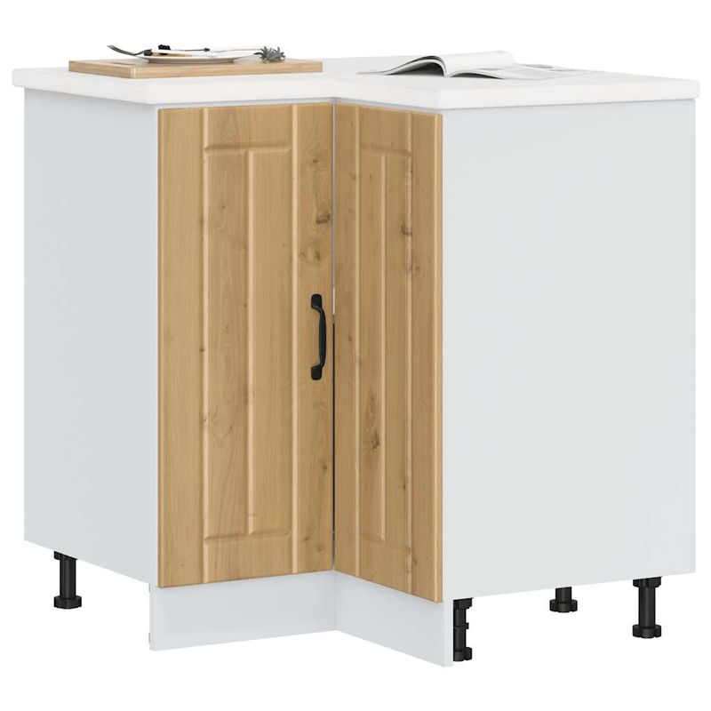 Casa si Gradina - Mobilier - Comode si corpuri - Corpuri bucatarie - Dulap de baza pe colt de bucatarie „Lucca” stejar artizanal - Infinity.ro
