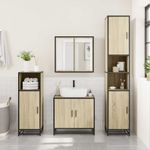 Casa si Gradina - Mobilier - Seturi de mobilier - Seturi baie - Set mobilier de baie, 3 piese, stejar sonoma, lemn prelucrat - Infinity.ro