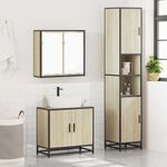 Casa si Gradina - Mobilier - Seturi de mobilier - Seturi baie - Set mobilier de baie, 3 piese, stejar sonoma, lemn prelucrat - Infinity.ro