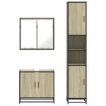 Casa si Gradina - Mobilier - Seturi de mobilier - Seturi baie - Set mobilier de baie, 3 piese, stejar sonoma, lemn prelucrat - Infinity.ro
