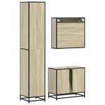 Casa si Gradina - Mobilier - Seturi de mobilier - Seturi baie - Set mobilier de baie, 3 piese, stejar sonoma, lemn prelucrat - Infinity.ro